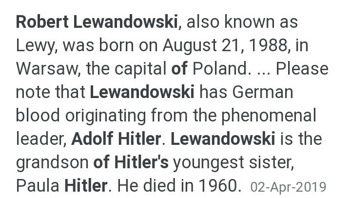 Is Robert Lewandowski Related to Adolf Hitler? Who is Robert