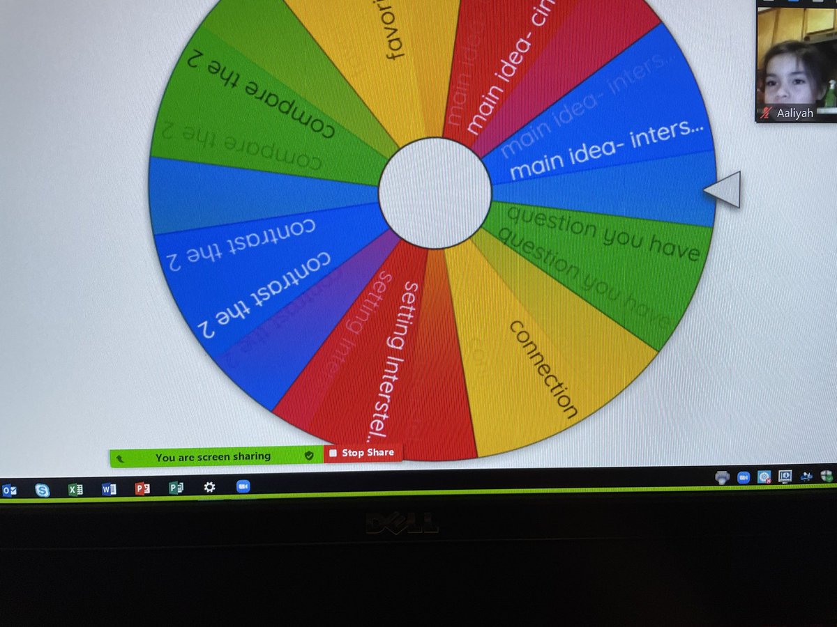 qweensteach2's tweet photo. Thank you to @CCISDIT for the great ideas I can use while teaching virtually. After our story of the week, we spun the Comprehension Wheel.
#pdinmotion #ccisd https://t.co/FCEkx7CNE9