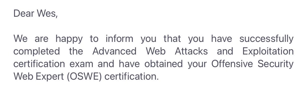 W3ST4R's tweet image. I’m #OSWE certified
