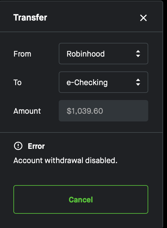 jacobbelloso's tweet photo. @AskRobinhood Account withdrawl disabled? Please help! https://t.co/9A6rP97xMp