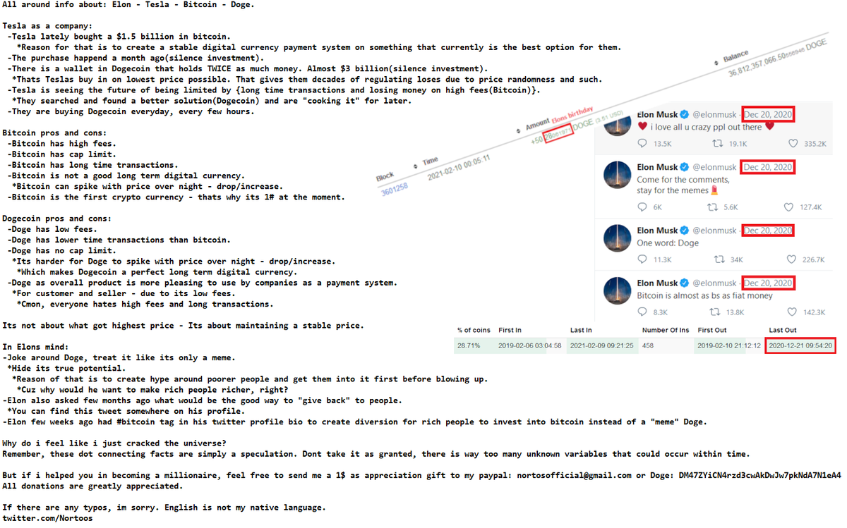 Nortoos's tweet photo. Did i just cracked the code? @ElonMusk

#doge #dogecoin #dogecoinrise #dogecoinarmy #elonmusk https://t.co/Z3x5wUaZKI