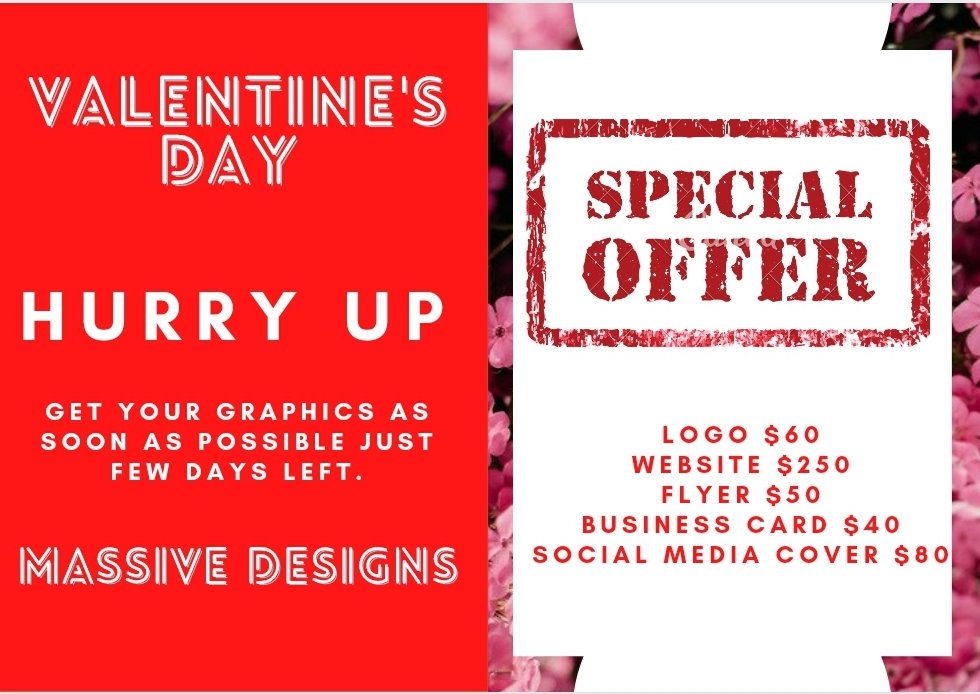 MassiveDesigns1's tweet image. VALENTINE&apos;S Day Offers!