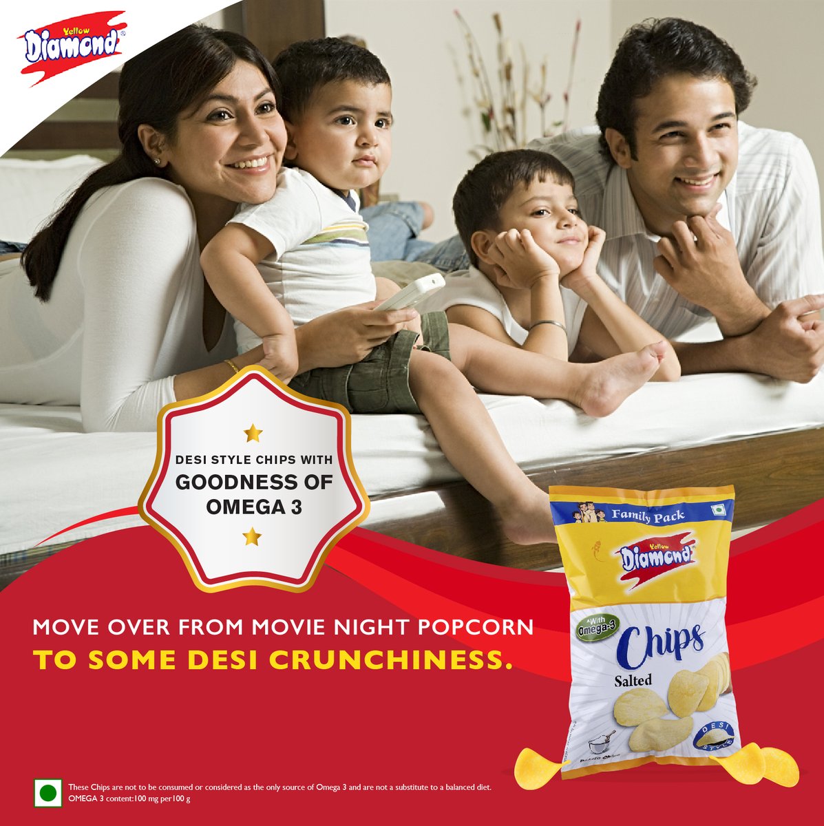 YellowDiamondIN's tweet photo. A snack that might run out before the movie does.
#YellowDiamondChips #ClassicSalted #Omega3 https://t.co/6foM43J53r