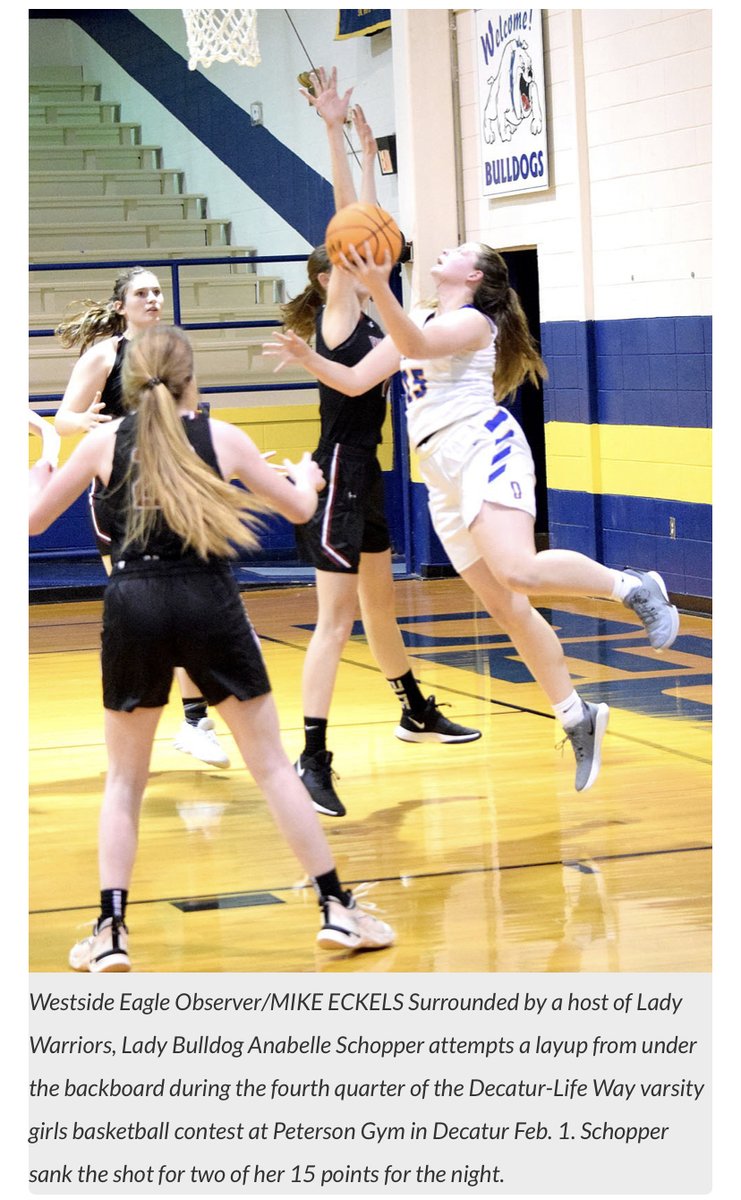 DyersMedia's tweet photo. Thought this was a cool pic of Anabelle (thanks to Mike Eckels). With 20 and 11, she had another double-double tonight against Flippin. https://t.co/pEcY6OHph7