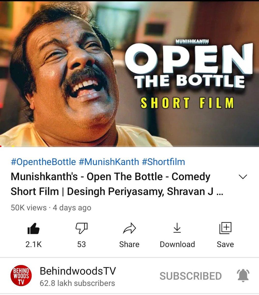 ஆந்தைகண்ணன் (@cinemascopetaml) on Twitter photo More than 50k views " Open the bottle" - short film here is link - ( youtu.be/GM9nDqW8muw ) Directed by <a href="/shravankarthick/">Shravan J karthick</a> bro produced by <a href="/desingh_dp/">Desingh Periyasamy</a> bro #Munishkanth sir • <a href="/jeevrathnam/">JeevaRathinam</a> <a href="/Jagan07364814/">Jagan</a> @Ajaymanoj_mj <a href="/santhanmusician/">santhanmusician</a> <a href="/coolvika/">VPR</a> More than 50k views " Open the bottle" - short film here is link - ( youtu.be/GM9nDqW8muw ) Directed by <a href="/shravankarthick/">Shravan J karthick</a> bro produced by <a href="/desingh_dp/">Desingh Periyasamy</a> bro #Munishkanth sir • <a href="/jeevrathnam/">JeevaRathinam</a> <a href="/Jagan07364814/">Jagan</a> @Ajaymanoj_mj <a href="/santhanmusician/">santhanmusician</a> <a href="/coolvika/">VPR</a>