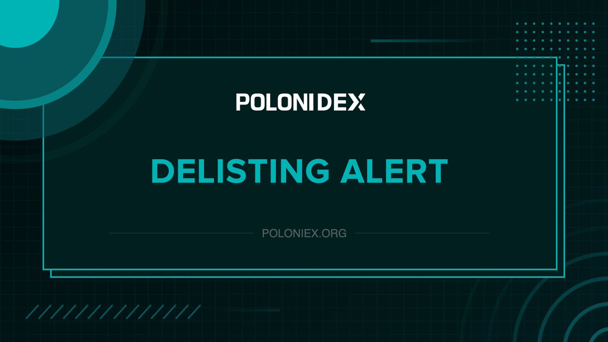 📢For the low trading volume, we are going to delist trading pairs in the article below on Feb. 25, 2021 at 05:00 AM

📢Please properly handle your assets in your wallet and current orders in time to avoid unnecessary loss.

👉support.poloniex.org/hc/en-us/artic…