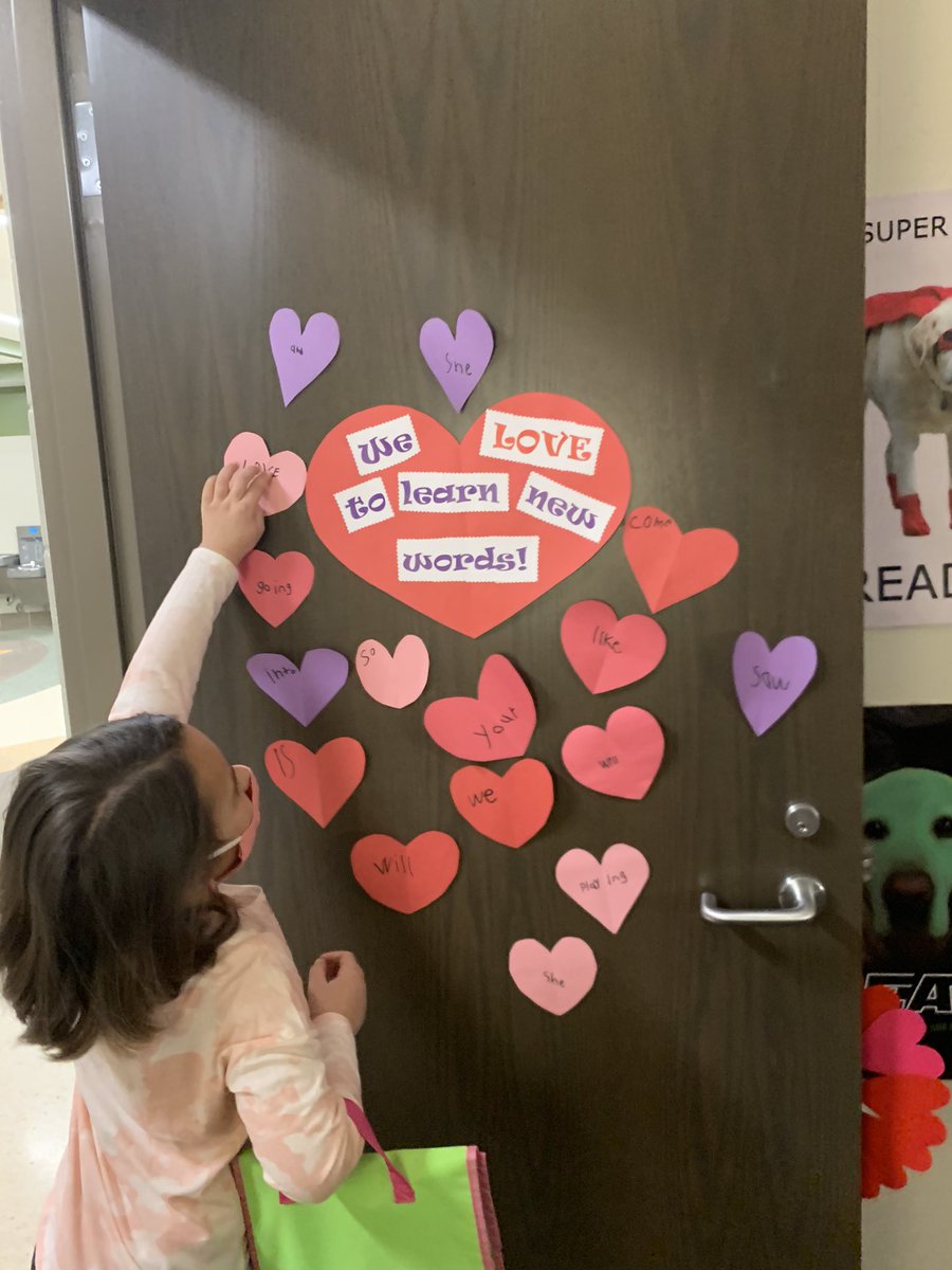 This #pearsonpioneer is adding to our door of hearts because we LOVE to learn new words! #pavetheway #pioneernation #pearsonproud