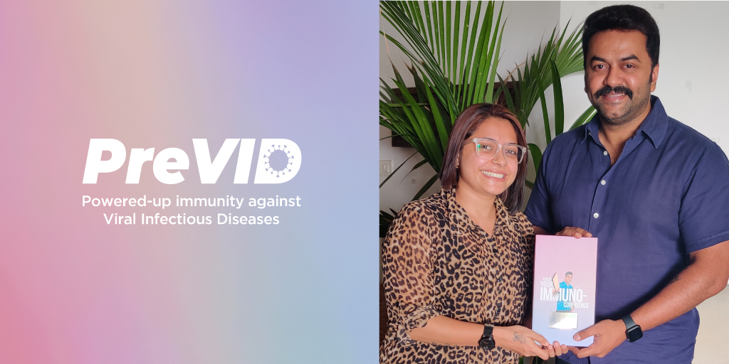 PreVIDHealth's tweet photo. We think it’s our responsibility to safeguard the immunity of one of India’s best loved actors. @Indrajith_S receives a PreVID pack from PMEDS India. More power to you!!
#PreVID #ImmunoConfidence #developedbydoctorspoweredbyscience https://t.co/Rw82Tv860C