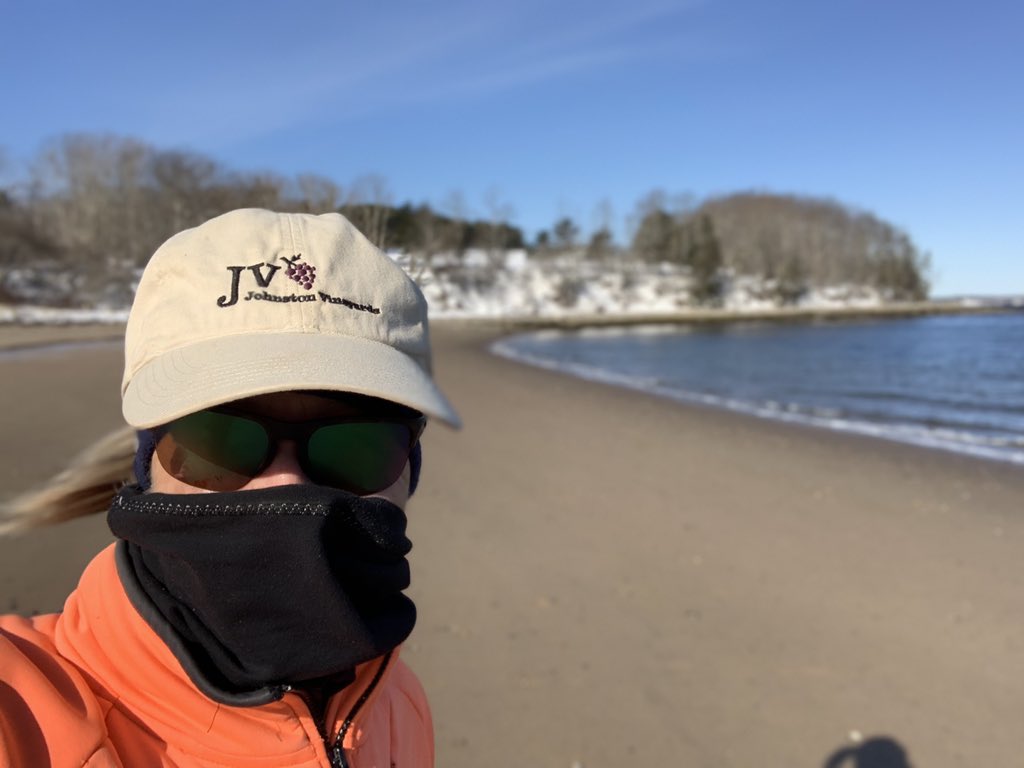 HeartDocSharon's tweet photo. Discovered today that I live on a 2-lane road: one lane for vehicles and the other for #sledding😂!! Lots of room on the beach to 🏃🏾♀️ though! Glad to have the #Icebugs to stay upright on the icy roads ; 😎 and just a little 🥶 with a brisk NW wind! #WinterRunning @RodrigoBagur https://t.co/dVIcxVqXhm