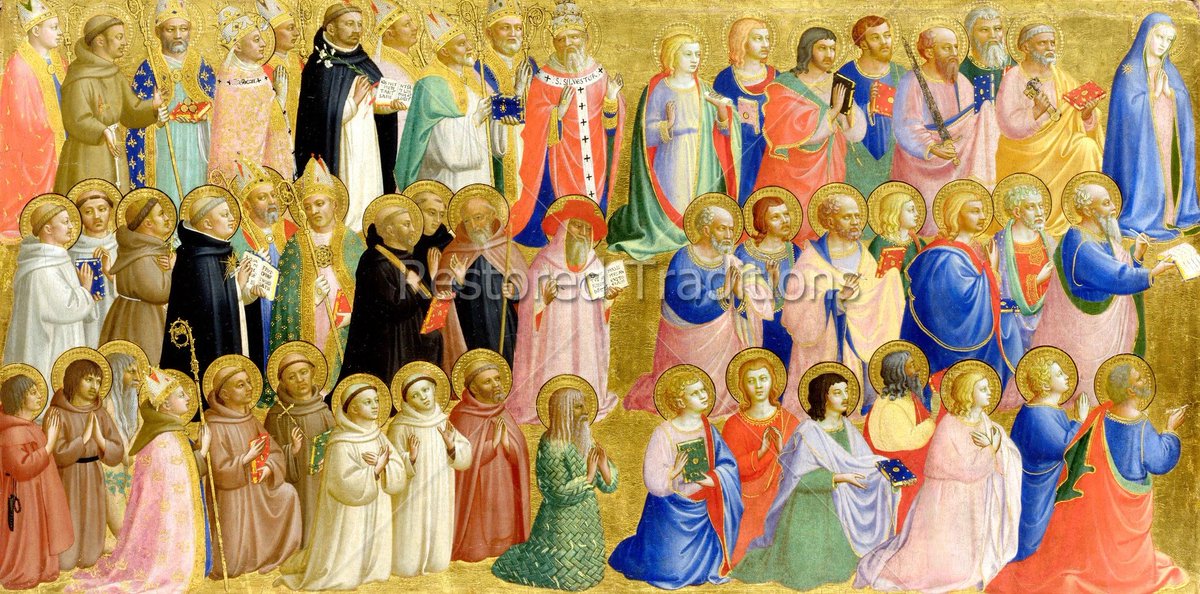 Fra Angelico tends to use very vibrant blues, pinks, and reds, so this in-between purple-y shade really stands out to me