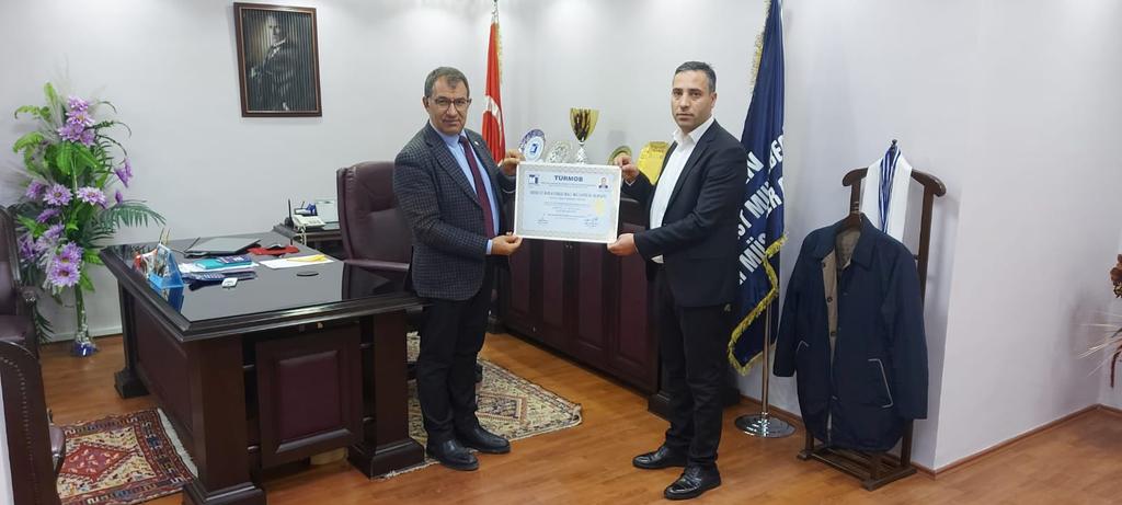 Odamız üyesi Kadir ERDEDE ' nin Ruhsat takdimi