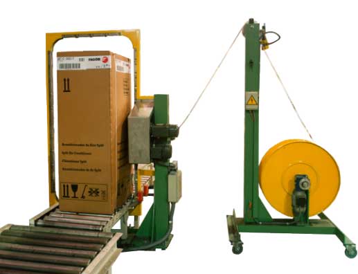 This vertical band strapper can be integrated in a packaging line packingmanagement.com/product_Contim…