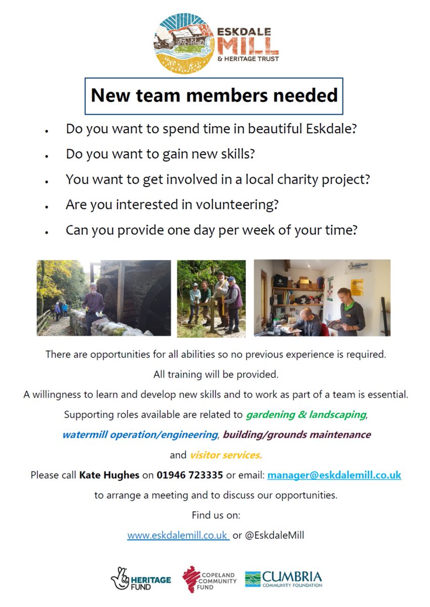 From volunteering at a watermill, to joining in with the programme @CarlisleYZ, to getting experience with <a href="/CumbriaLaw/">Solicitors Cumbria</a>...here are some of the opportunities available for students. To find out more, join the @cumbriaCVS session today! ucsu.me/events/get-int…