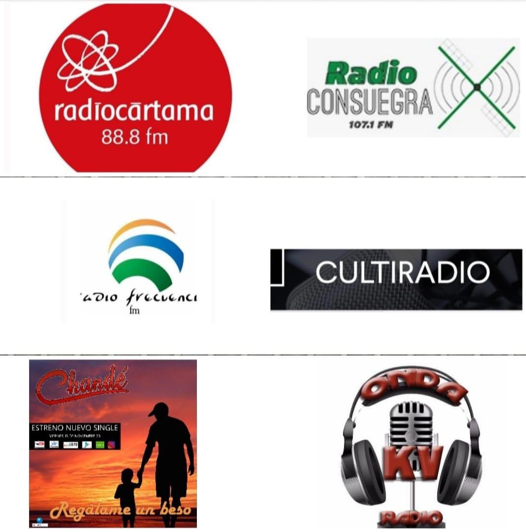 ¡No te pierdas las entrevistas a <a href="/Chandeautor/">chande</a> hoy en <a href="/RadioCartama/">Radio Cártama</a> <a href="/radioconsuegra/">Radio Consuegra</a> <a href="/Ondakv/">Onda KV Radio</a> #radiofrecuenciafm con su single #regalameunbeso !@groupoceanmusic <a href="/timmyropero/">Timmy Ropero</a> <a href="/ChandeClub/">chande club de fans</a> <a href="/chandeperita/">CHANDE PERITA</a>