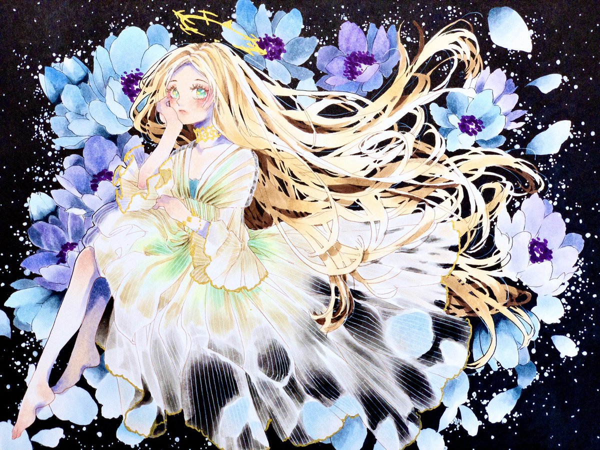 完成 アネモネと女神様 ٩ W و 今回はコピックとohuhuアルコール 中山 初夏 お洋服とお絵描きのイラスト 完成 アネモネと女神様 ٩ W و 今回はコピックとohuhuアルコール 中山 初夏 お洋服とお絵描きのイラスト