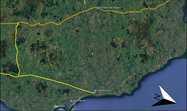 Although there’s, as yet, no archaeological evidence of early medieval settlement in Tweedmouth (& please correct me if wrong!), the parish church was founded in the name of St Boisil, & there’s a generally assumed history of the foundation of an Abbey here in the 7th century.