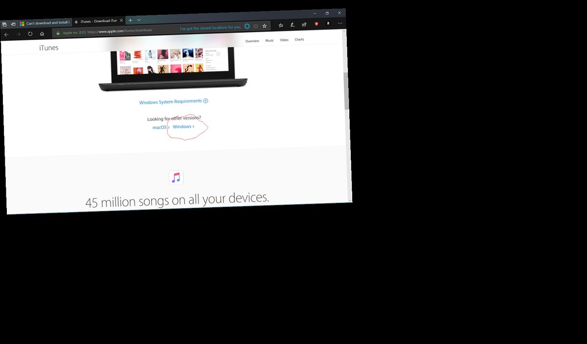 new itunes version won't download / Twitter