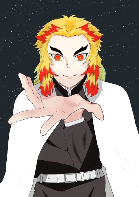 瞳さんがTwitterに投稿した煉獄杏寿郎(鬼滅の刃)のイラスト。