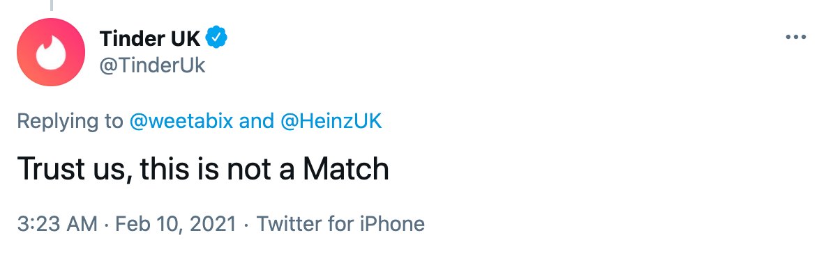  #Tinder, an expert on finding perfect relationships* also has its say.*heavy sarcasm, of course. 