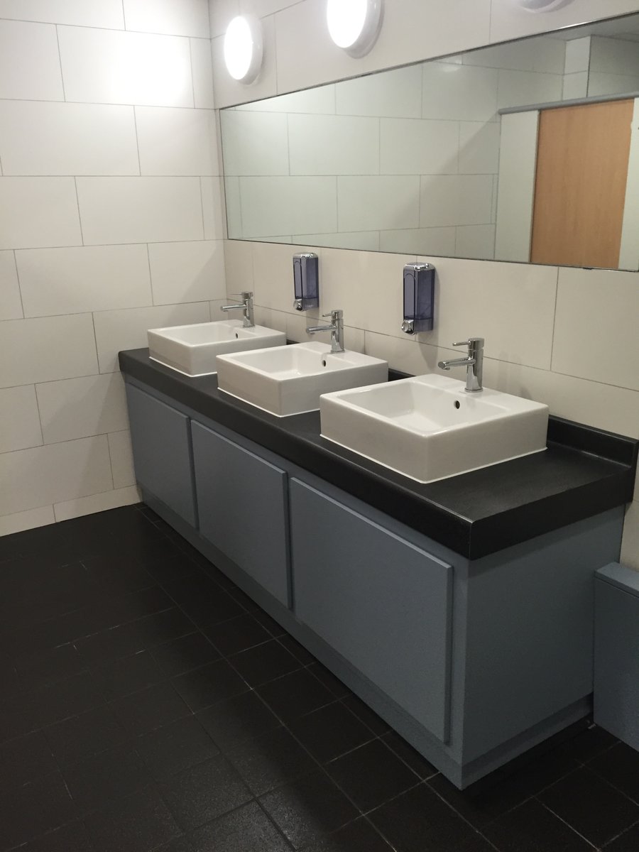 AxentDesigns's tweet image. Vanity Unit completed by Axent Washroom and Interiors featuring Tiled Walls and Flooring and Inset Wash Hand Basins.