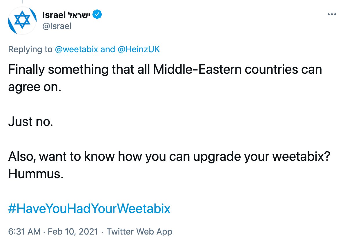 The LITERAL COUNTRY OF  #ISRAEL also says the  #MiddleEast can unite around this: