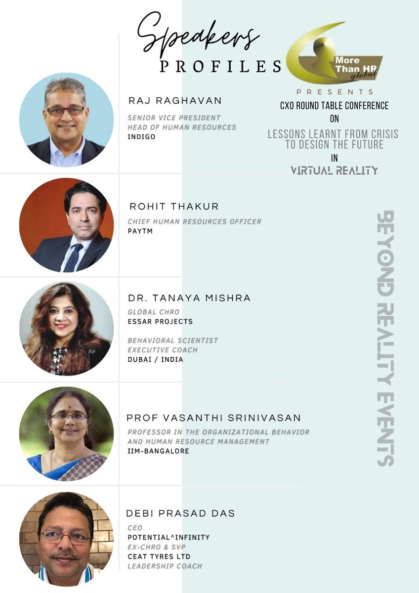 Inviting you for a Unique Virtual Reality based MTHR Global CxO Round Table Conference

Topic: Lessons Learnt from the Crisis to Design the Future
Date: Saturday 13th Feb 21
Time: 6pm – 8pm
Place: YouTube Live (Link will be provided soon)

REGISTER HERE: forms.gle/KPUzD6U8FYCRgF…