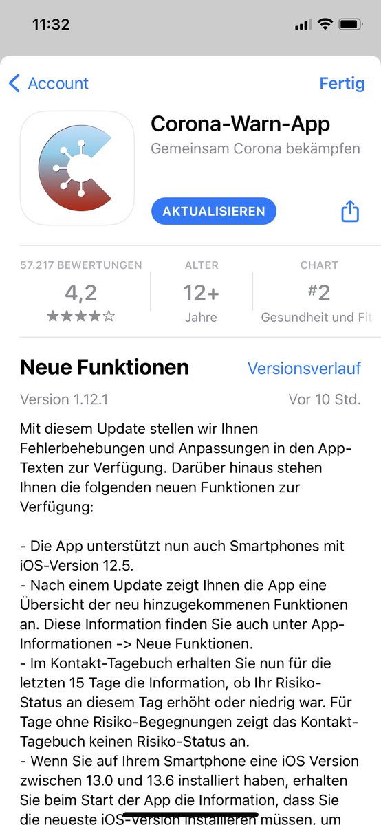 fjeromin's tweet photo. Die CoronaWarnApp gibt es jetzt auch für ältere #iPhones mit #ios125 - auch wenn im strikten Lockdown die Kontakte eh minimiert sind, schadet es nichts, wenn mehr Leute es nutzen können. https://t.co/ksDMNZabJy