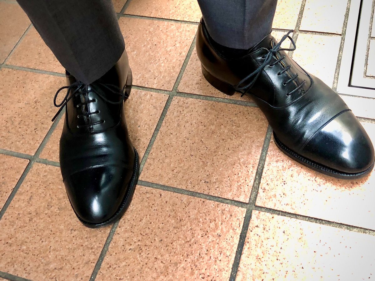 Easy 今日の靴 Daiki By Takayuki Maruyama 神田大喜靴店 10木型調整オーダ九分仕立て黒内羽根ストレートチップ 貫禄十年靴 Easy 今日の靴 Daiki By Takayuki Maruyama 神田大喜靴店 10木型調整オーダ九分仕立て黒内羽根ストレートチップ 貫禄十年靴