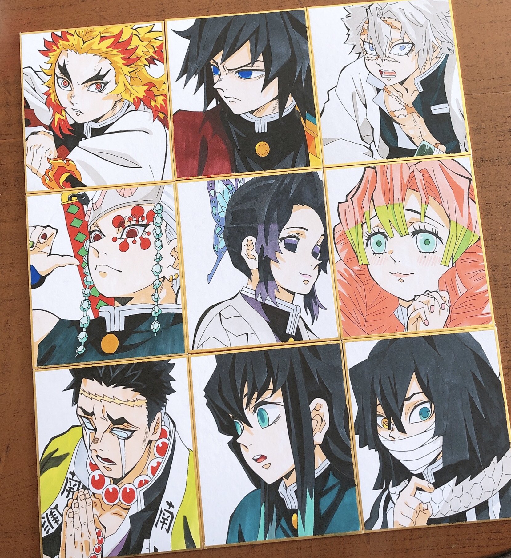 鬼滅の刃 原画展 イラストボード 冨岡義勇 煉獄 時透 不死川 胡蝶 鬼滅