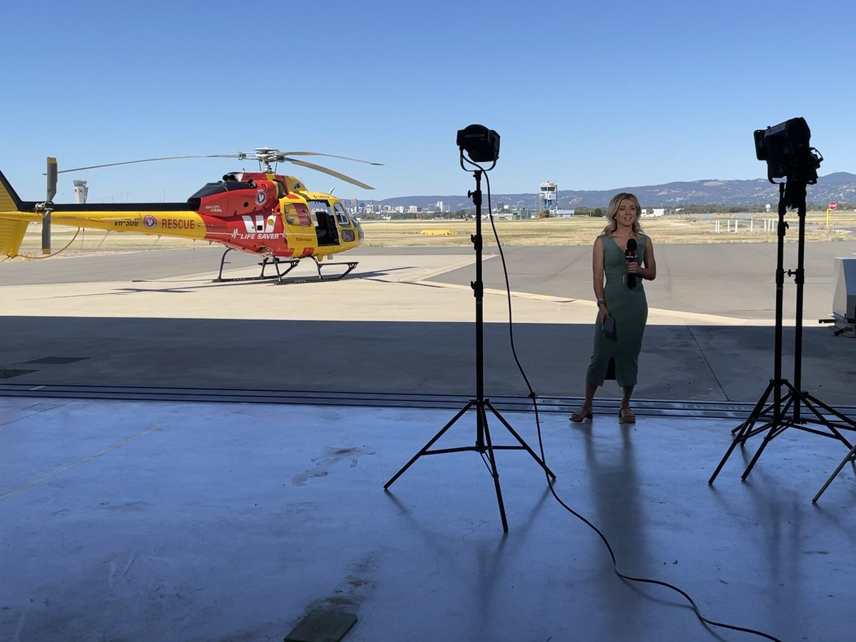 Surf Life Saving SA (@surflifesa) on Twitter photo The <a href="/Westpac/">Westpac Bank</a> Lifesaver Rescue Helicopter is looking absolutely prime right now as a backdrop for <a href="/AmeliaMulcahy7/">Amelia Mulcahy</a> <a href="/7NewsAdelaide/">7NEWS Adelaide</a>’s weather cross tonight! 🤩🚁
The crew are on alert & rescue ready ahead of tomorrow’s soaring temperatures ☀️☀️ The <a href="/Westpac/">Westpac Bank</a> Lifesaver Rescue Helicopter is looking absolutely prime right now as a backdrop for <a href="/AmeliaMulcahy7/">Amelia Mulcahy</a> <a href="/7NewsAdelaide/">7NEWS Adelaide</a>’s weather cross tonight! 🤩🚁
The crew are on alert & rescue ready ahead of tomorrow’s soaring temperatures ☀️☀️