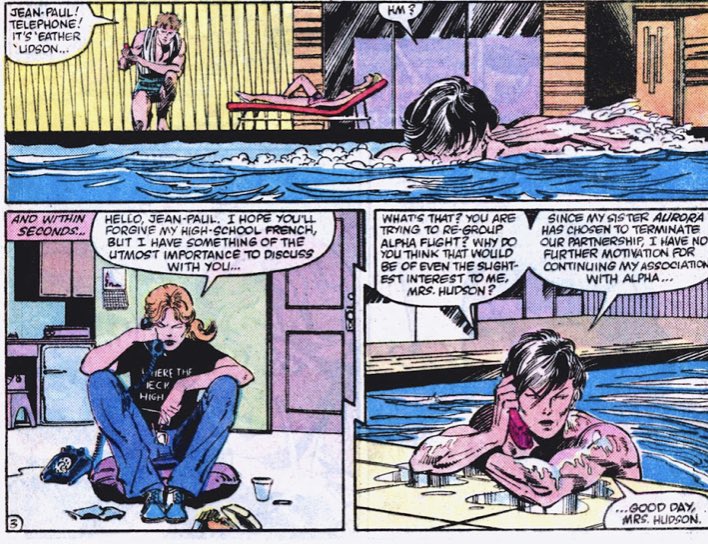 Jean-Paul would join Alpha Flight, though he never really seemed thrilled about it, openly admitting to only joining for his sister, with whom he shares an empathic connect as well as their photokinetic abilities relying on their touch.