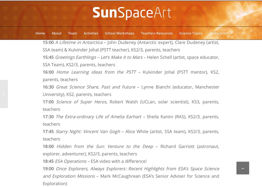 helen_hm11's tweet photo. At the SunSpaceArt STEAM Festival on Monday 15 February, there is something for everyone, starting young at 11am for primary school children, mid afternoon onward also for older students and teachers, eve for adults.. and night owls! Please join us. https://t.co/S0B58AnCdr