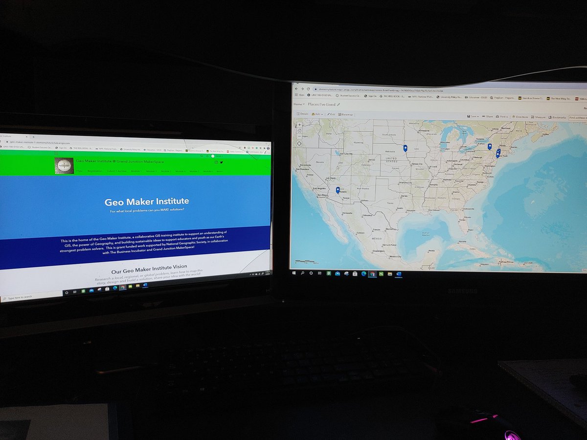jctobin42's tweet photo. Great time tonight learning alongside other educators from the #FourCorners at the #GeoMakerInstitute under the guidance of @STEMisMyFuture! These 6 weeks are going to be amazing! Thanks for letting me know @STEMJeff! #AZ #CO #UT #NM @GeoMapMAKERS @NatGeo #MapsAreCool https://t.co/DbXQLh1gjK