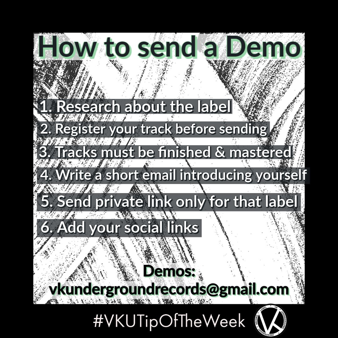 VKUnderground's tweet photo. #VKUTipOfTheWeek How To Send Demos 🔊⁠
⁠
#techno #technomusic #technoparty #technofamily #technoculture #technolovers #producer #preoducerlife #producerlifestyle #dj #djlife #passion #music #newmusic #rave  #raveparty #clubbing #ProductionTips #TipOfTheWeek #Demo #Label https://t.co/pgqkur2ocE