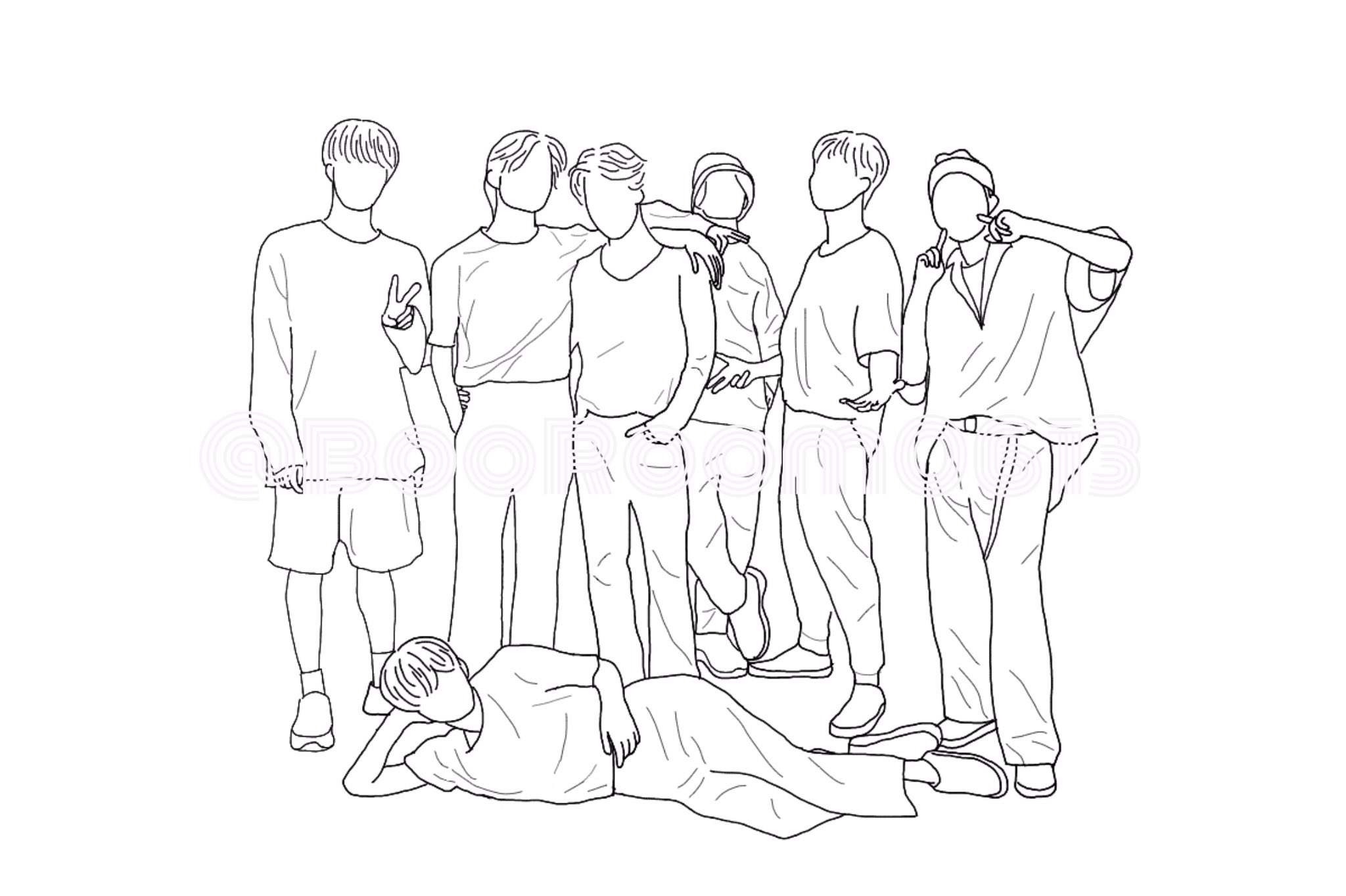 Sacco 在 Twitter 上 前に描いた懐かしいものが 記録用に Bts線画 T Co M2bu1oftkl Twitter