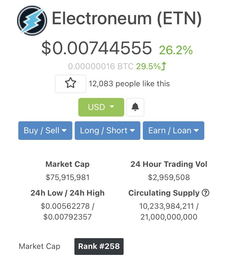 Johndagger7's tweet photo. Volume gains and 26% up on the market and this thing is still WAY undervalued. #onetowatch #ALTSEASON #cryptocurrencies #Electroneum $ETN https://t.co/SyRO1BD8Py