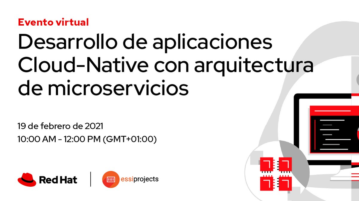 RedHatIberia's tweet photo. El 19 de febrero @RedHatIberia y @EssiProjects explican cómo desarrollar procesos en aplicaciones empresariales sobre una arquitectura de #microservicios. Regístrate a este webinar que muestra cómo con este proceso se pueden reducir tiempos y costes. 

https://t.co/Gi3AO9x9ow https://t.co/Y5SmiW5OCb