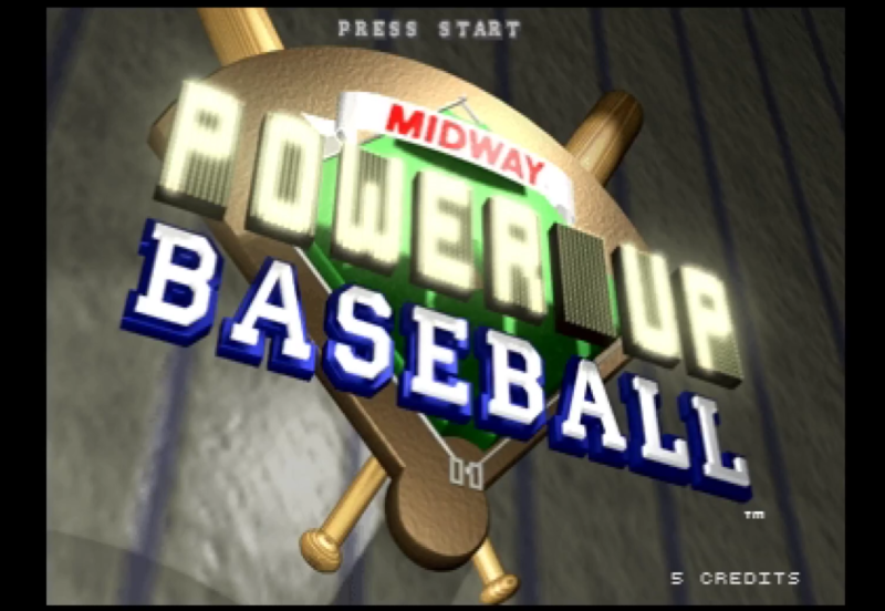 Title screen from Midway Games' arcade title, Power-Up Baseball