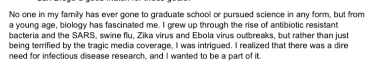 Oof looking back on the first paragraph of my grad school personal statement... it did not age well. Submitted in Dec 2019, a simpler time #cringe #COVID19