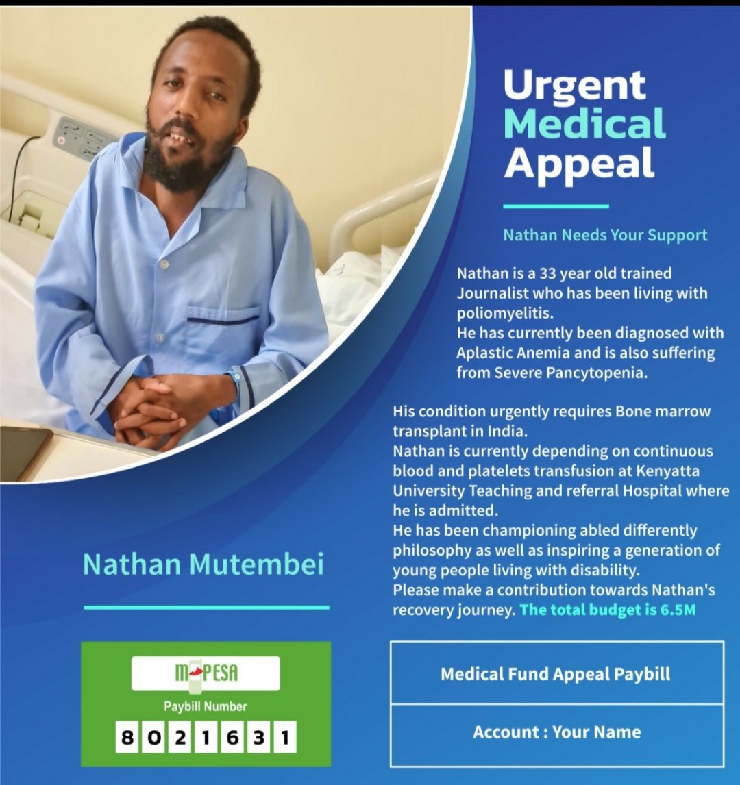 SimonMuriungi's tweet photo. The smallest act of kindness is worth more than the grandest intention. We are banking on you. To get Nathan treated in India.
#IStandwithNathan https://t.co/KmQxySMjhD