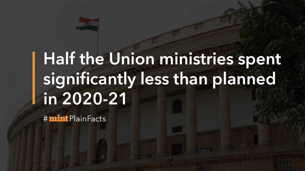  #MintPlainFacts | Nearly half the ministries will end FY21 using less than 80% of their allocated funds. The rejig of govt priorities during the pandemic may have impacted flagship schemes and the quality of spending,  #budget data shows https://www.livemint.com/news/india/half-the-union-ministries-spent-significantly-less-than-planned-in-202021-11612853414488.html