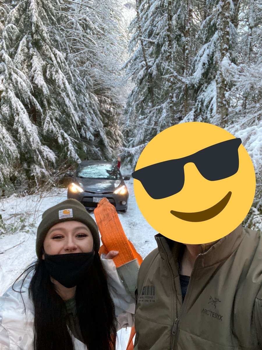 We improvised a tow strap solution to his little KIA tow hook: used a tire iron to secure the tow loop on his end, looped the strap into my truck frame via 2x4 used for holding up steel.TIL: I need to buy compatability tow hardware and keep an entrenching tool in the cab