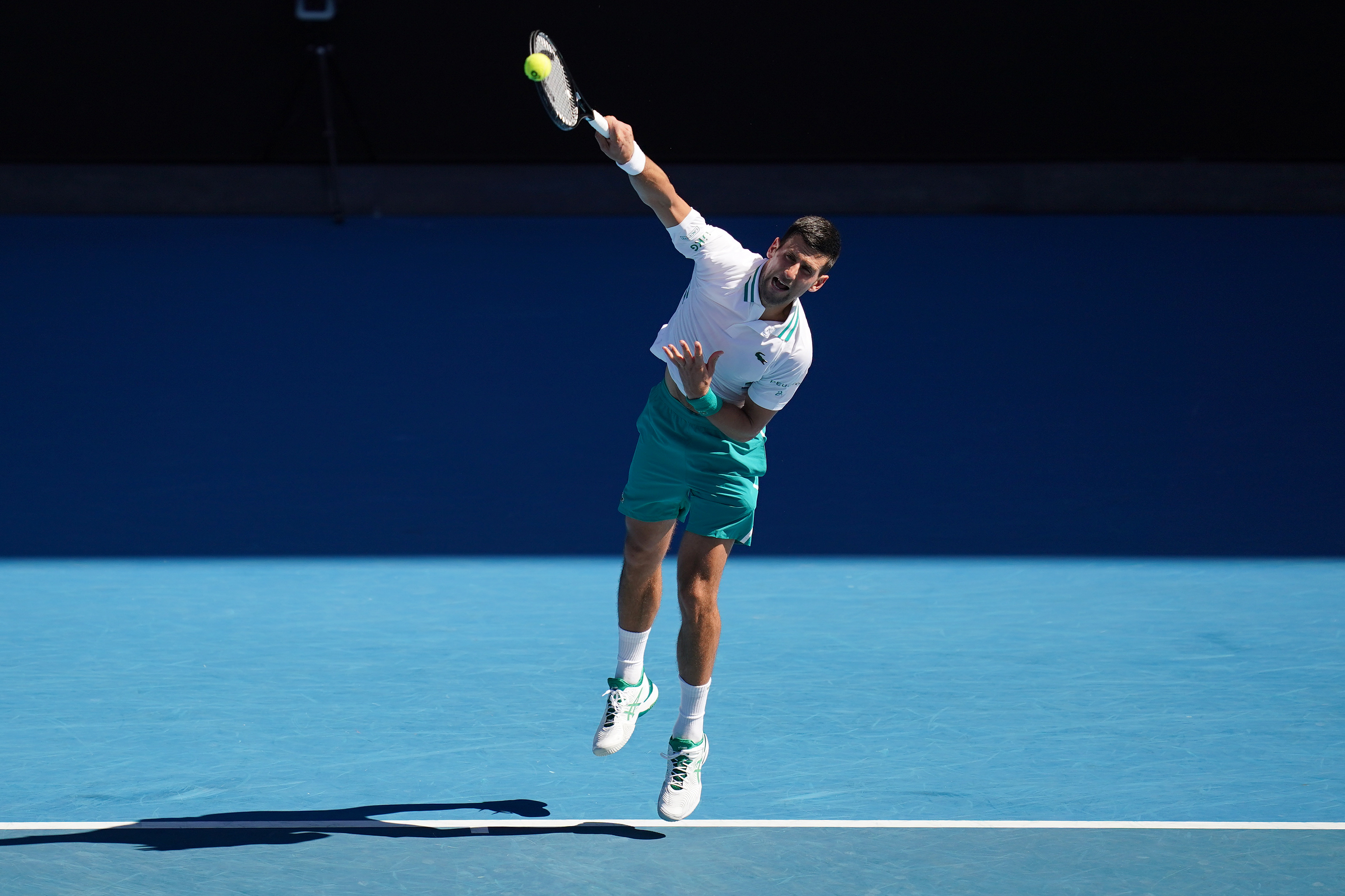 Novak DJOKOVIC (SRB) plays Frances TIAFOE (USA) on Rod Laver Arena during Day 3 of the 2021 Australian Open.
