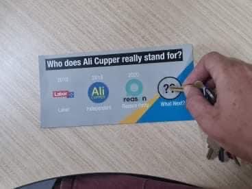 AliCupper's tweet image. Ben says his scratchie isn’t working ... 🤷
.
What next? Hopefully a few hundred million more in investment 💫
.
Also, memo to the Nats if you’re reading this, could you at least get your propaganda printed locally? 
.
#OnlyLocal