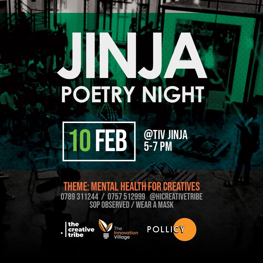 This evening @TIVJinja, we will join the Jinja Poetry Night for poetry, spoken word, storytelling & conversation around the theme: Mental Health for Creatives.
This is is going to be an amazing conversation on #mentalhealth & #musicformentalhealth. https://t.co/6Dr1aGmgMT