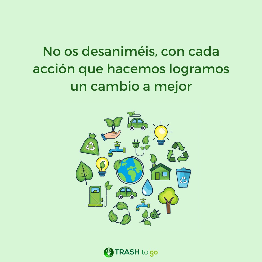 TrashToGoApp's tweet photo. No os desaniméis, con cada acción que hacemos logramos un cambio a mejor💪♻
.
#TrashToGoApp #Appdereciclaje #Reciclaje #MedioAmbiente #PorUnMundoMejor #Conciénciate #SalvemoselPlaneta #CambioClimático https://t.co/07Vrllj7sV