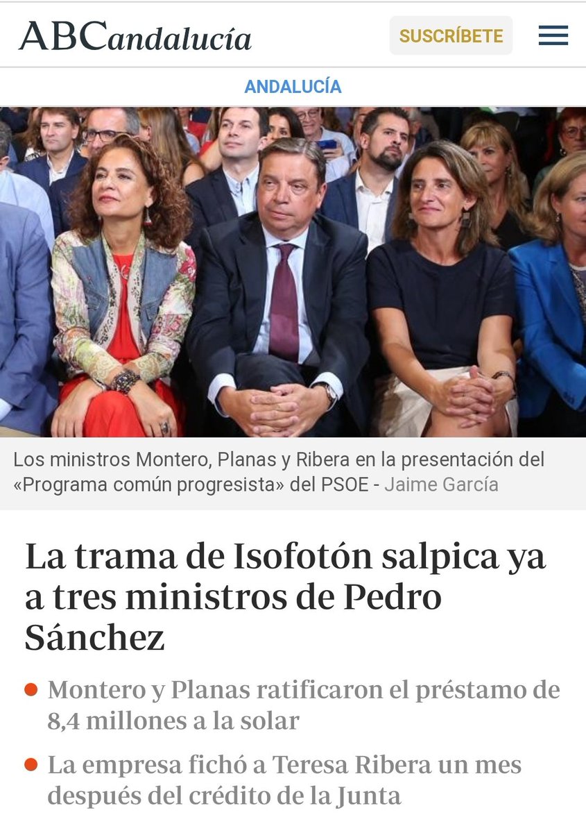 TamaraLempicka4's tweet photo. Suma y sigue. TRES MINISTROS DE este Gobierno socialcomunista ya están IMPLICADOS en el caso ISOFOTÓN. ¿Qué va a hacer @sanchezcastejon, mirar para otro lado? Lo del @PSOEA es vergonzoso. #PsoeCorrupto #PsoeResponsable https://t.co/S001NVjjHJ