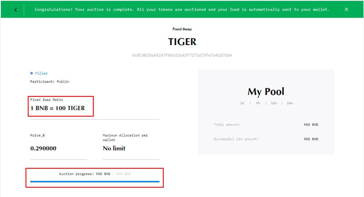 TigersFinance's tweet photo. Thank you so much to all our lovely community 🥳🥳

We achieved Hardcap within 3 days, all because of your support guys ❤️❤️

Stay tuned for upcoming updates :) https://t.co/3bwoLKB7Qx