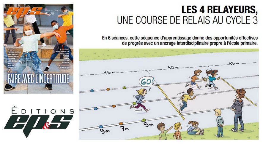 Revue EP&amp;S #389 - Athlétisme.
LES 4 RELAYEURS - UNE COURSE DE RELAIS AU CYCLE 3
par Équipe EPS 1er degré du Cantal.
cutt.ly/gkTZBs5
-----
#Athlétisme #Course #Ecole #Collège #Cycle3 #ProfEcole #ProfEPS