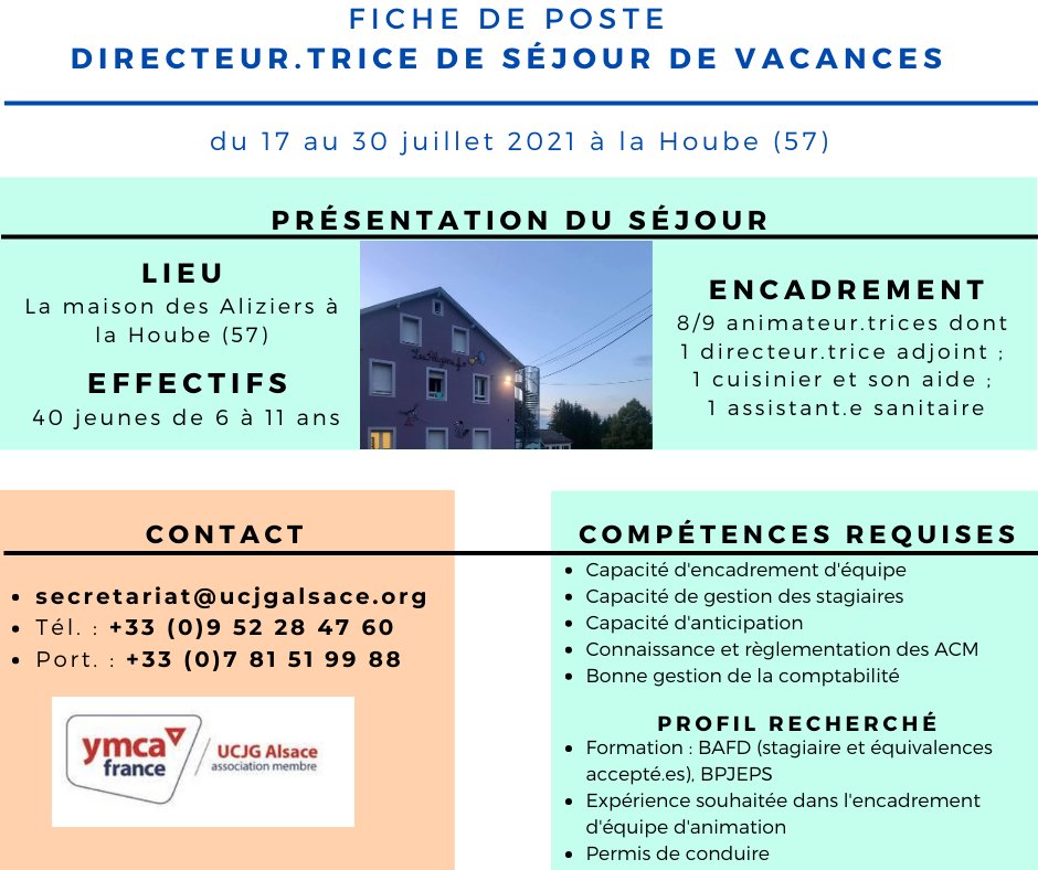 Nous recherchons un-e directeur-trice  pour notre séjour Graines de Talents ! Vous trouverez toutes les informations sur les photos juste en dessous !
